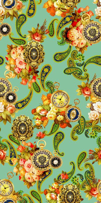 417490-欧式宫廷风古董怀表珠宝胸针佩斯利腰