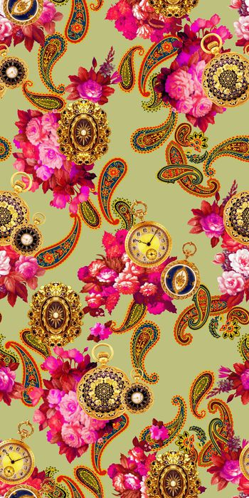 417492-欧式宫廷风古董怀表珠宝胸针佩斯利腰