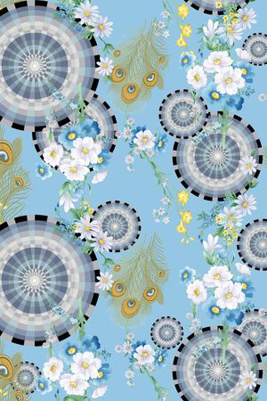 孔雀毛印花华亿平台图片