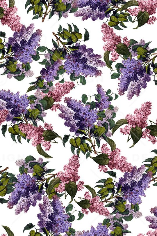 手绘紫色花印花华亿平台图片