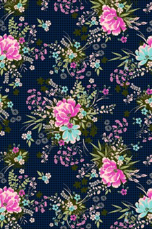 格子花卉印花华亿平台图片