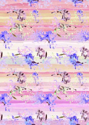 417622-水彩条纹花卉