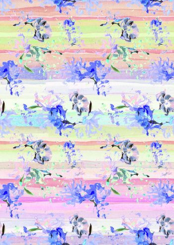 417623-水彩条纹花卉