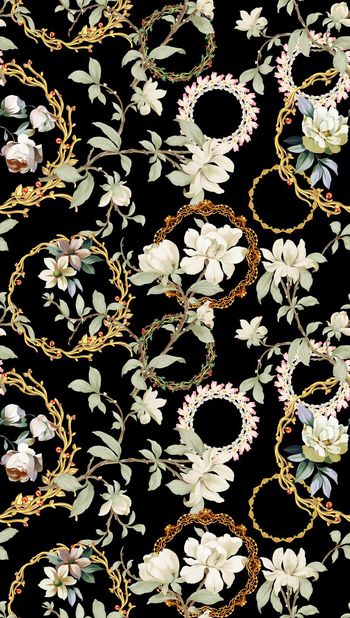 417688-欧式宫廷风怀旧复古时尚委婉花圈小花