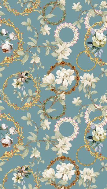 417689-欧式宫廷风怀旧复古时尚委婉花圈小花