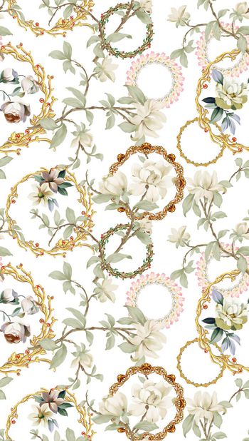 417690-欧式宫廷风怀旧复古时尚委婉花圈小花