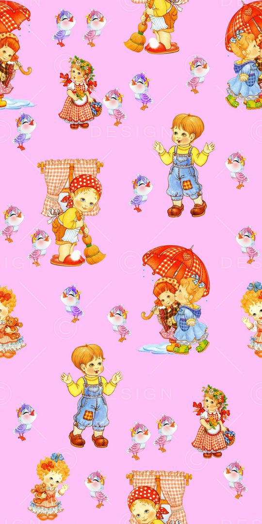 卡通 小人 数码印花华亿平台图片