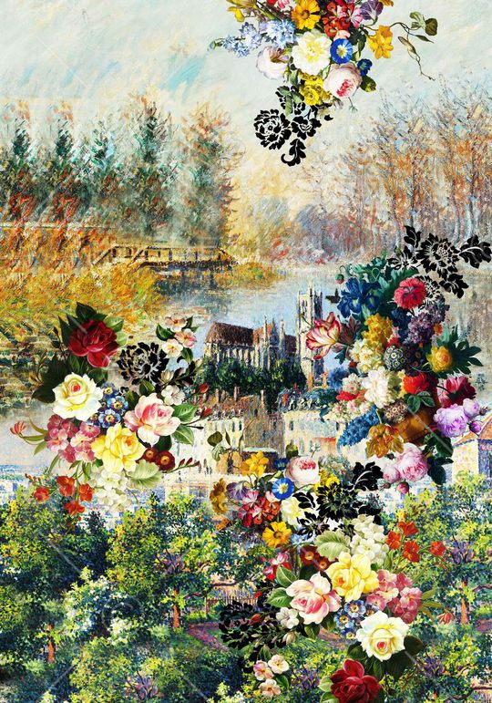 花卉印花华亿平台图片