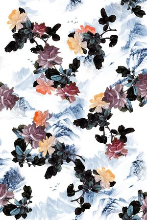 旗袍华亿平台古典印花华亿平台图片