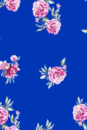 粉红花朵无限循环印花华亿平台图片