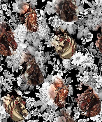 417870-暗底花卉马头赛马光影组合男装女装衬