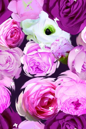 花开玫瑰无限循环印花华亿平台图片