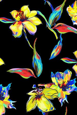 黄彩花无限循环印花华亿平台图片