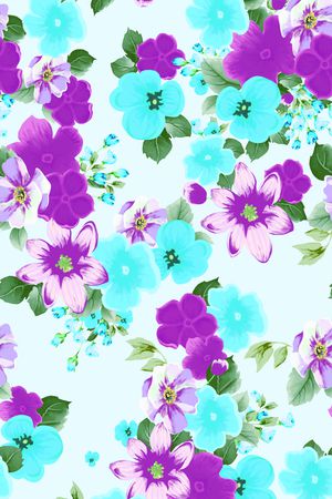 蓝色花海印花华亿平台图片