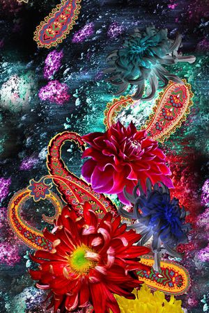 长裙印花华亿平台图片