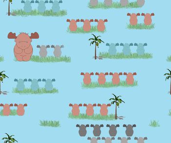 418136-时尚趣味椰树小鹿童装华亿平台