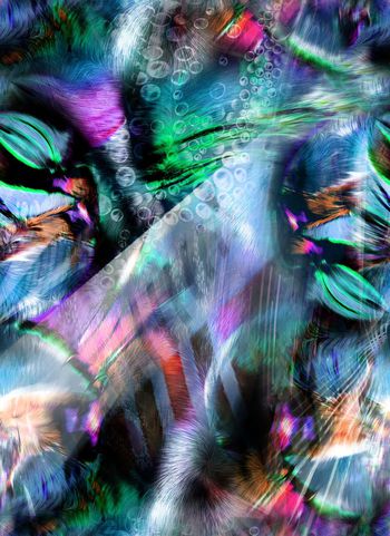 418296-抽象 绚丽星空色动物毛梦幻数码印花