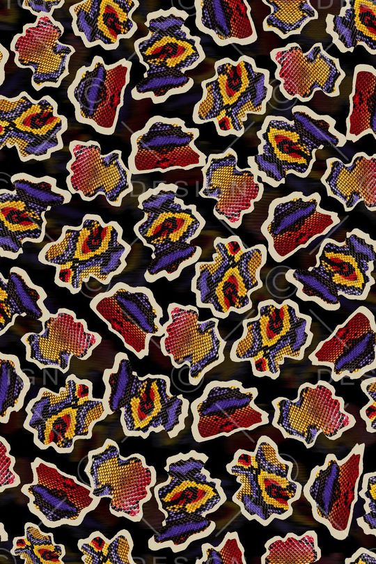 蛇皮纹印花华亿平台图片