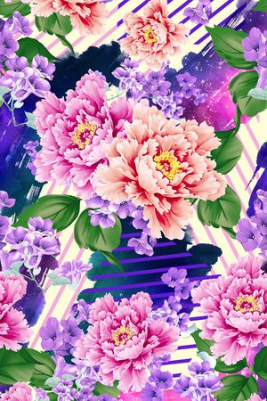 花卉印花华亿平台图片