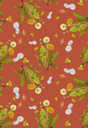 418379-时尚手绘女装大牌蒲公英数码印花