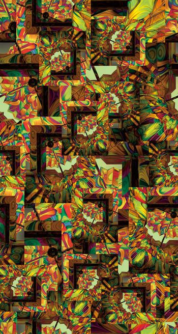 418525-抽象 数码 几何透视立体 色彩服装