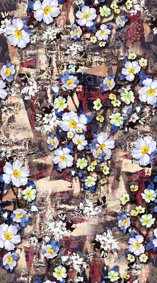 抽象几何印花华亿平台图片