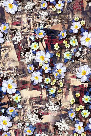 抽象几何印花华亿平台图片