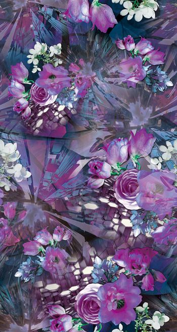 418534-实体花卉 抽象机理 抽象城市透视 