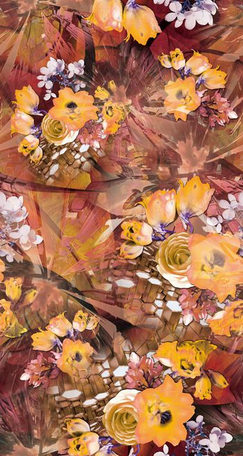 418535-实体花卉 抽象机理 抽象城市透视 