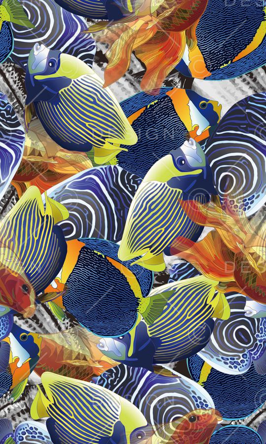 海鱼印花华亿平台图片