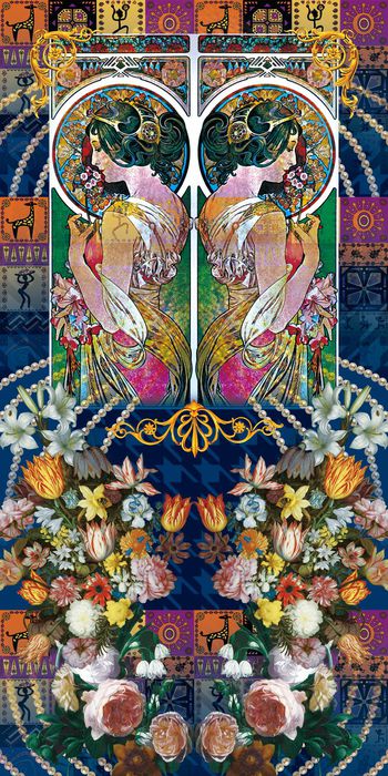 418550-欧式插画 高级定位油画花卉 民族图