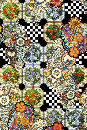 玻璃花卉印花华亿平台图片