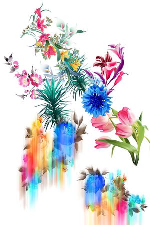 花卉印花华亿平台图片