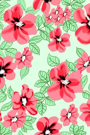 手绘花印花华亿平台图片