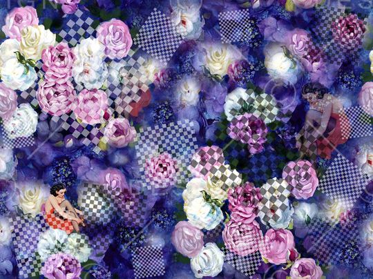 方格几何印花华亿平台图片