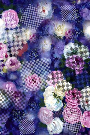 方格几何印花华亿平台图片