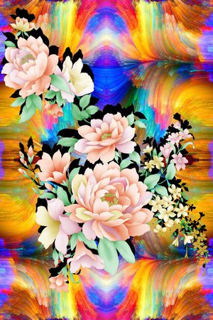 彩虹色印花华亿平台图片