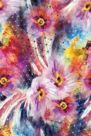 抽象扭曲印花华亿平台图片