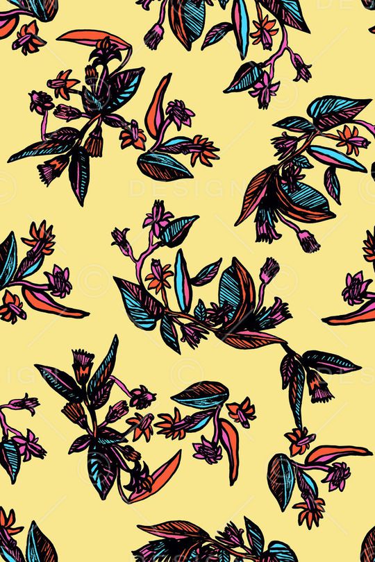 抽象叶子印花华亿平台图片