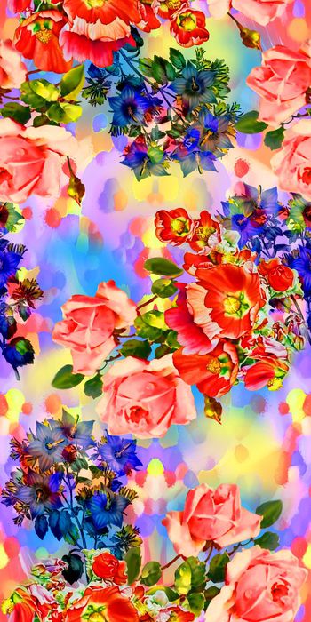 418870-水彩画 花卉   数码  丝绸 真