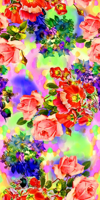 418871-水彩画 花卉   数码  丝绸 真