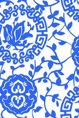 黑蓝花印花华亿平台图片