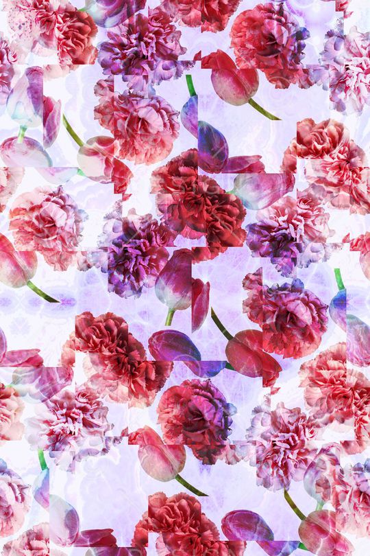 破碎花卉印花华亿平台图片