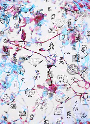 419056-中国风古风古文蓝色唐风古文蓝天樱花