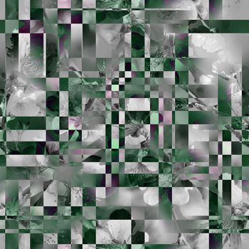 419084-滤色灰白桃花 创意服装 面料