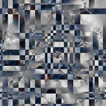 419085-滤色灰白桃花 创意服装 面料