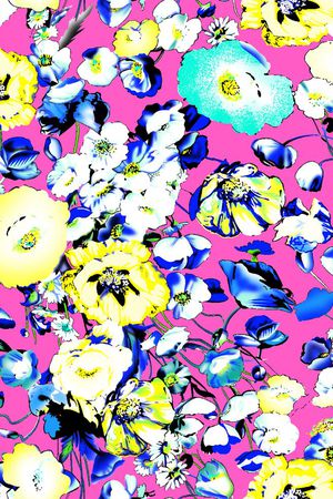 时尚大花印花华亿平台图片