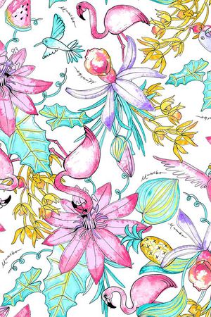 火热鸟菠萝花印花华亿平台图片