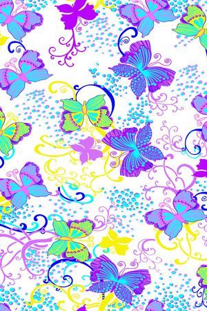 多色蝴蝶印花华亿平台图片