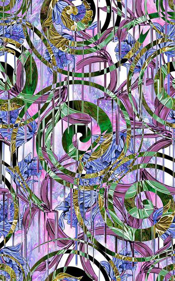 419148-滤色螺旋 拉丝 手绘花卉 服装 创